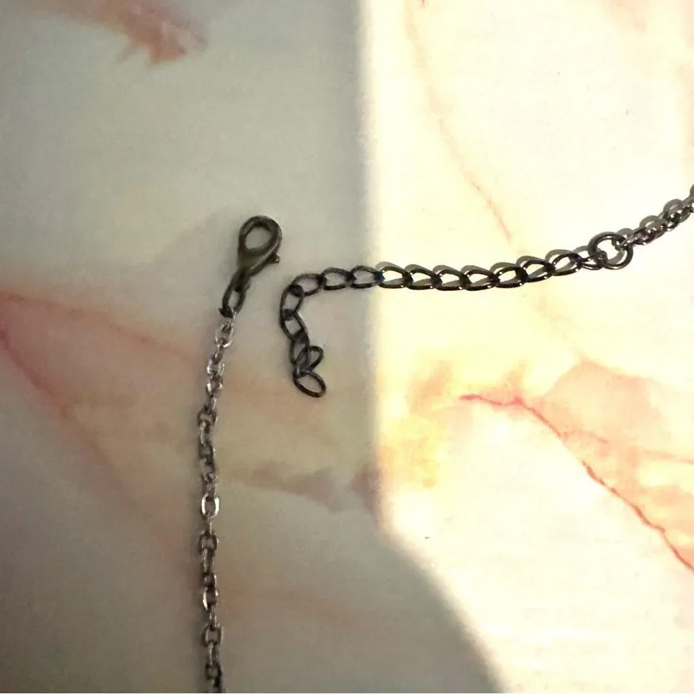 Silver tone statement necklace